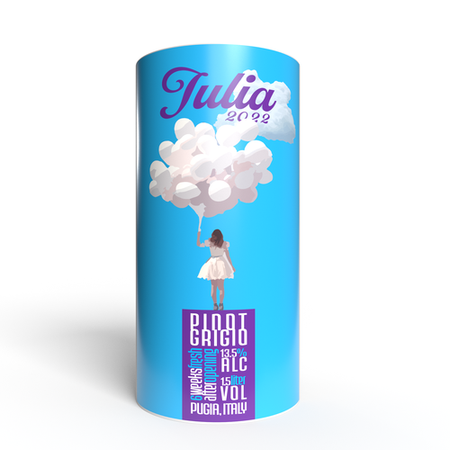 Branding label with the title 'Packaging design for wine tube'