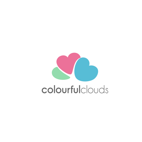 Cloud design with the title 'logo concept for colourful clouds'