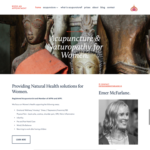 Pregnancy design with the title 'Acupuncture Booking Website & Migration '