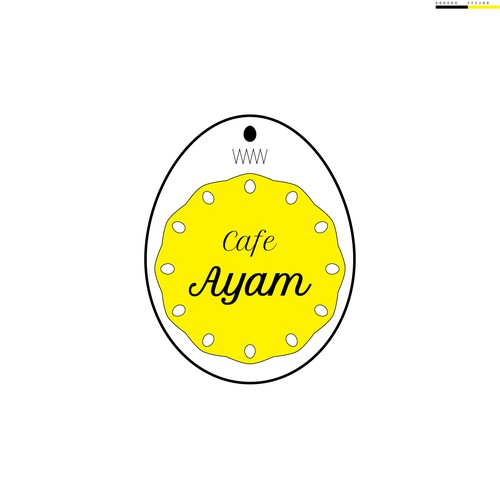 Egg logo with the title 'Rooster Cafe logo'