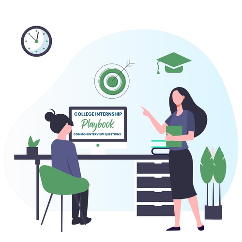 Target design with the title 'College Internship PLAYBOOK Common Interview questions'