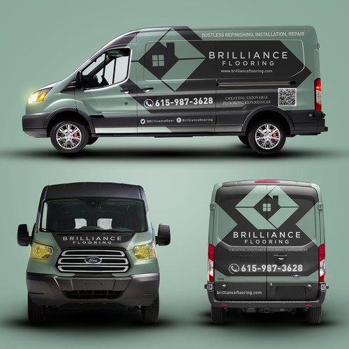 Class design with the title 'Brilliance Flooring car wrap'