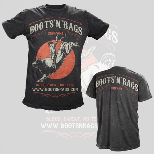 Western design with the title 'BOOTS'N'RAGS '