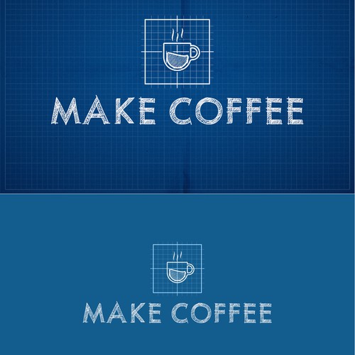 Blueprint design with the title 'Make Coffee'