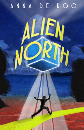 Alien book cover with the title 'Fun cover for middle grade book'