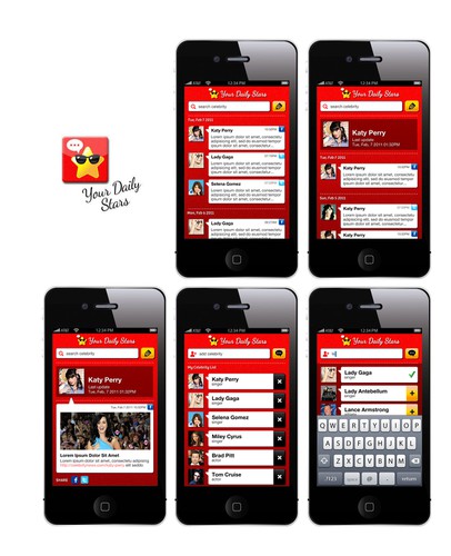 Celebrity design with the title 'Your Daily Stars'