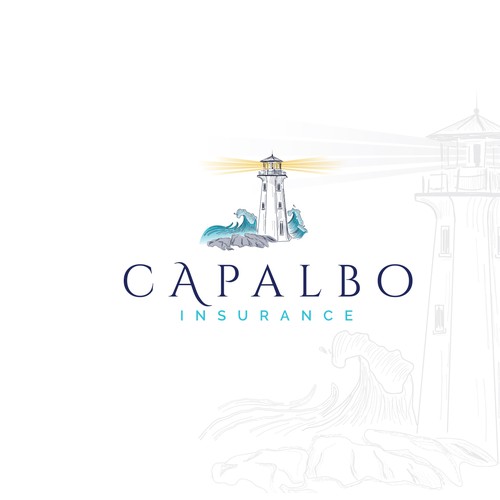 Nautical logo with the title 'Capalbo Insurance logo - Unique spin for an old conservative industry'