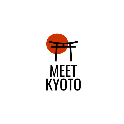 Travel agency logo with the title 'Bold and Minimalist Logo for Meet Kyoto'