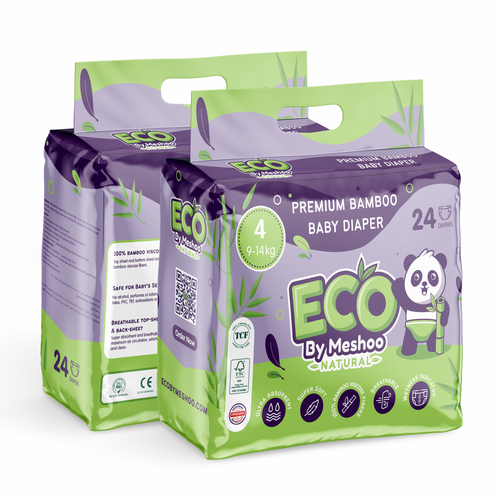 Bamboo design with the title 'mockup design baby diaper'