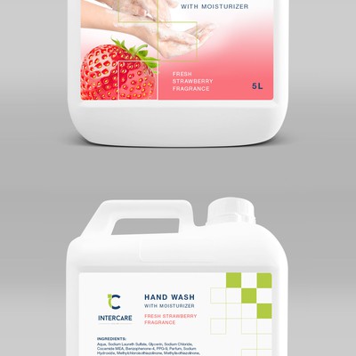 Fresh Strawberry Hand Wash Label design