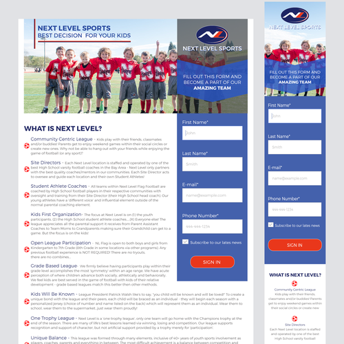 Bootstrap design with the title 'Landing Page design'