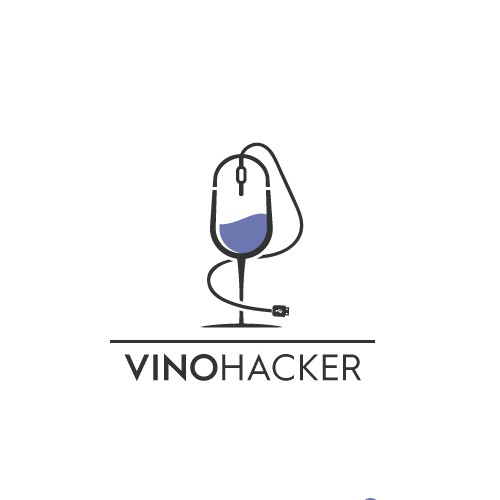 Mouse logo with the title 'VINOHACKER LOGO'