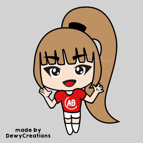 Anime artwork with the title 'Kawaii Anime Mascotte design for social media'