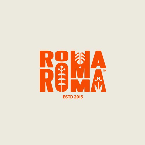 Restaurant logo with the title 'Roma Roma Logo Design'