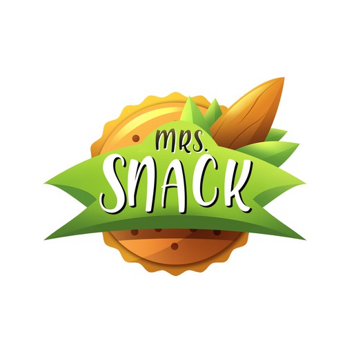 Nut logo with the title 'Mrs.Snack'
