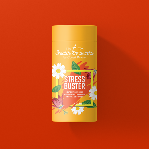 Tea packaging with the title 'Enhanced teas'