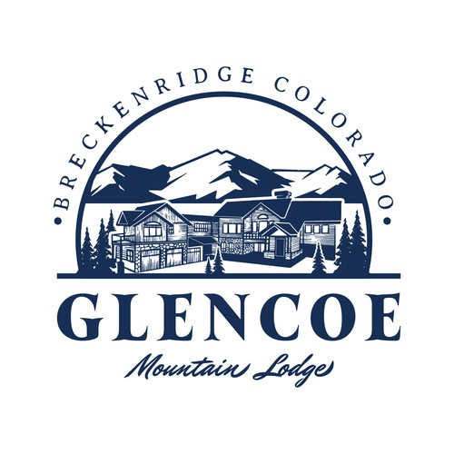 Country club logo with the title 'GLENCOE MOUNTAIN LODGE LOGO'