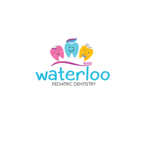 Paper brand with the title 'Pediatric dentistry logo. Children dental logo '