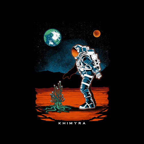 Hand-drawn t-shirt with the title 'another life '