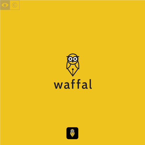 Pen logo with the title 'waffal'