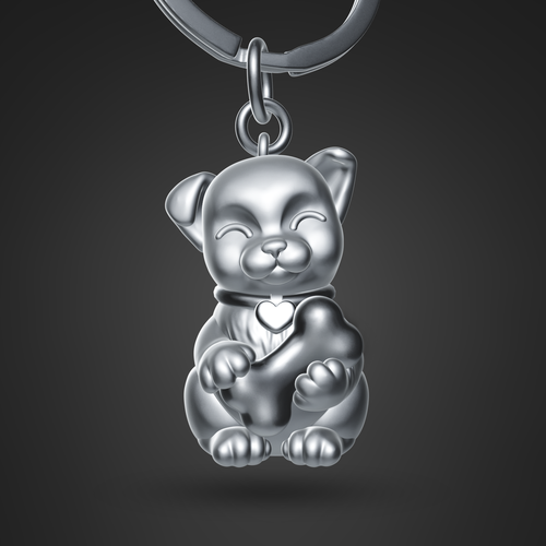 3-dimensional design with the title 'Dog Puppy 3D keychain'