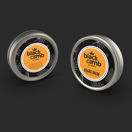 Sticker label with the title 'Black Comb Beards'