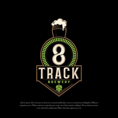 Brewery logo with the title '8 Track'