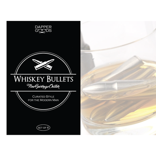 Hipster label with the title 'Logo and Label design for Whiskey Bullets'