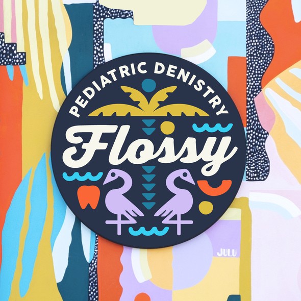 Beach logo with the title 'Flossy'