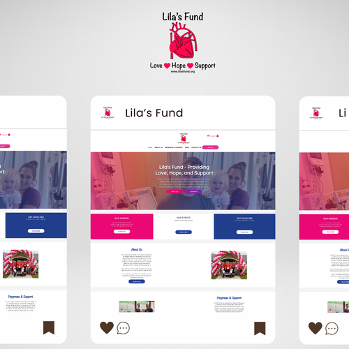 Nonprofit website with the title 'Lila's Fund - Nonprofit Website Design for Heart Health Awareness'