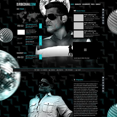 Music website with the title 'djobediah.com'