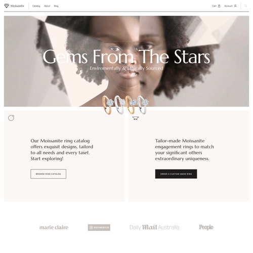 Engagement design with the title 'Luxurious e-commerce design concept'