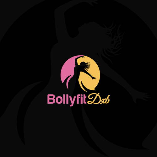 Gymnastics logo with the title 'Bollywood dance concept for Bollyfit DXB'