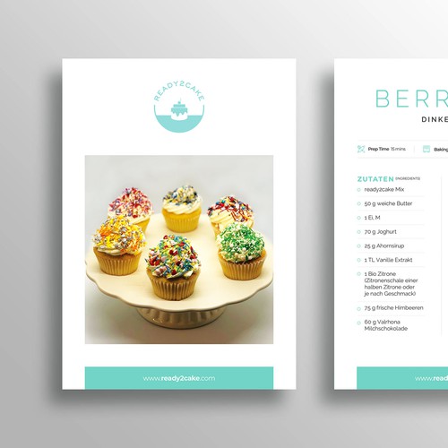 Cake design with the title 'Recipe Card Template for Cupcakes & Cakes'