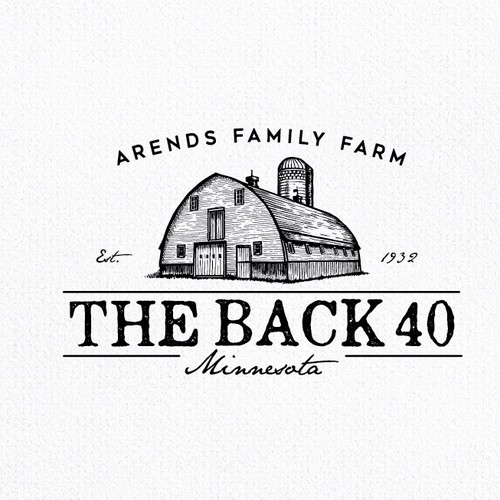 Farm design logo with the title 'the bacck 40'