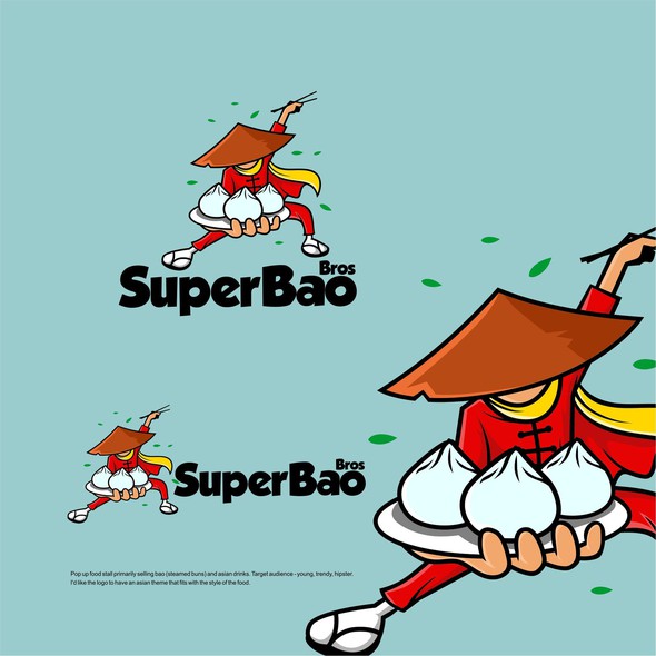 Kung fu logo with the title 'Super Bao'