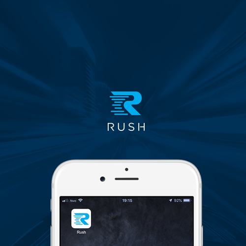 Ideal logo with the title 'Rush'