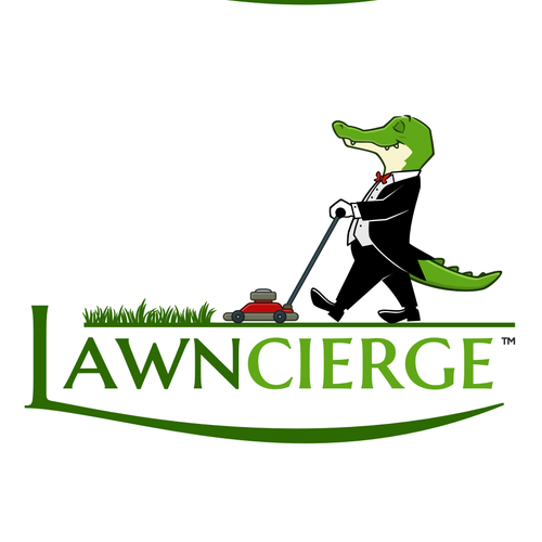Mascot brand with the title 'Concierge Alligator for landscaping company'