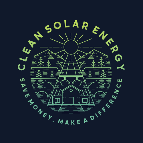 Line art t-shirt with the title 'Namasté Solar Concept Clean Solar Energy'