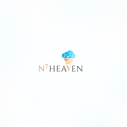 Blue and brown logo with the title 'Logo for a nitrogen ice cream shop'