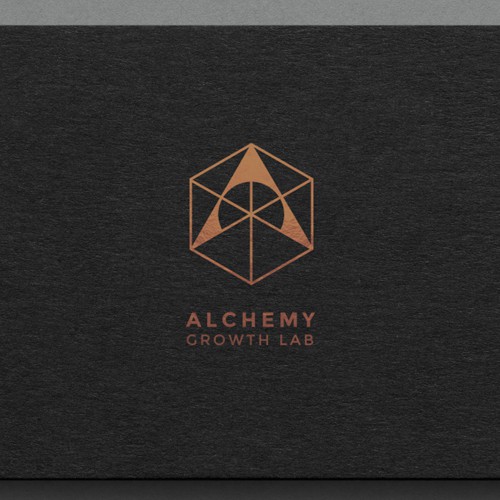 Hexagon design with the title 'logo concept for a business strategy company'