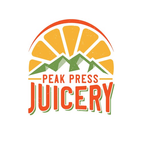 Distressed logo with the title 'Peak Press Juicery'