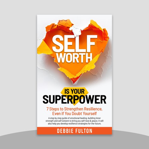 Heart book cover with the title 'Book cover for Self Worth is Your Superpower'
