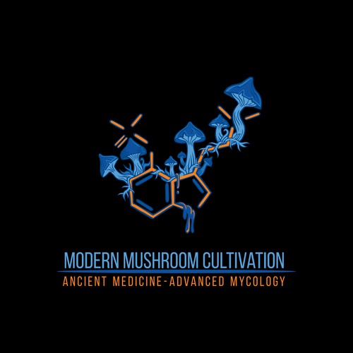 Vector logo with the title 'Modern Mushroom Cultivation'