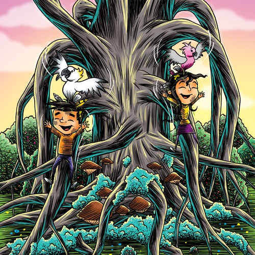 Book artwork with the title 'Children's Book Illustration'