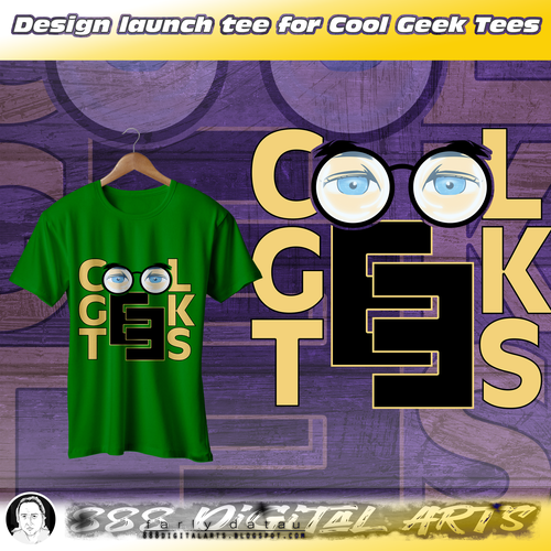 Fashionable design with the title 'Cool Geek Tees'