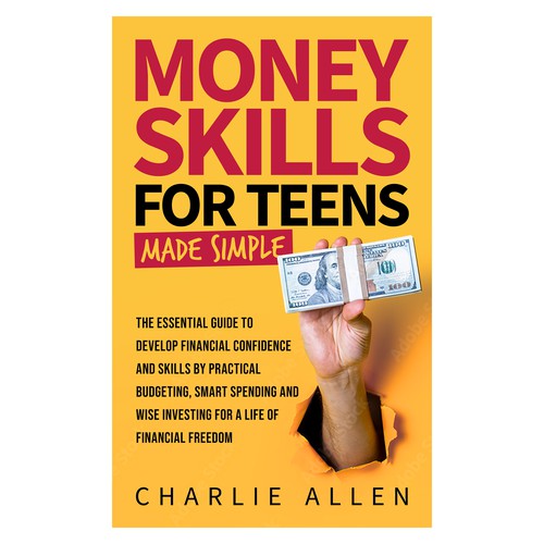 Yellow book cover with the title 'Money Skills For Teens Made Simple'
