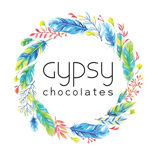 Chocolate brand with the title 'Boho Logo Concept for artisanal small-batch cholocates'
