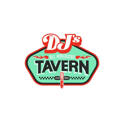 Pub brand with the title 'Americana Logo Concept for DJ's all american tavern'