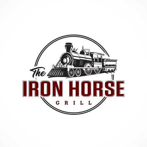 Train logo with the title 'The Iron Horse'